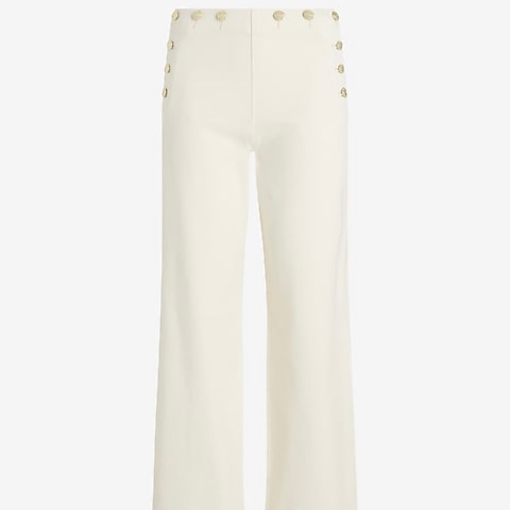 Express High Wasted Wide Leg Gold Button Jeans